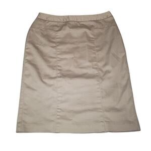 Worthington Beige Pencil Skirt Size 8 Double Vent Professional Career Attire